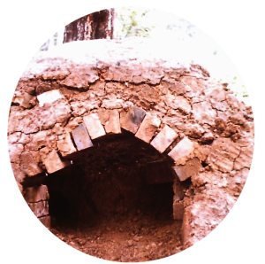 The excavated firebox of a roman kiln